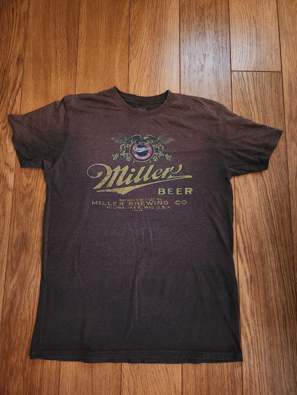 Miller Brewing Company Beer Distressed Short Sleeve Tee Large